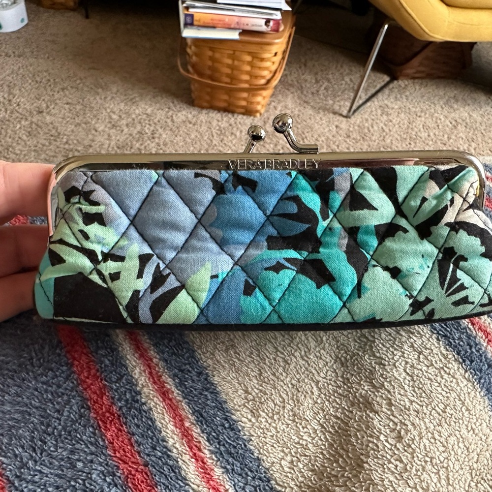 Vera Bradley Blue and Green Quilted Clutch